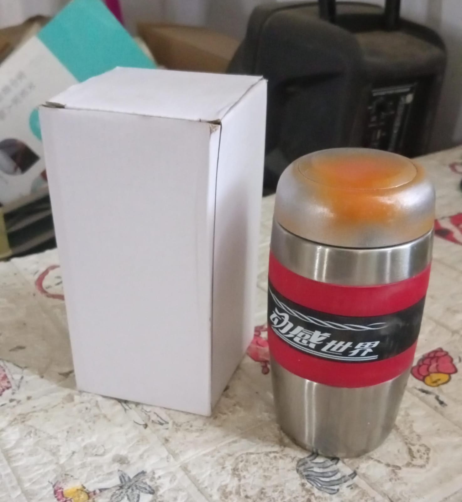 400ml travel tumbler, stainless steel, with rubber grip 400ml travel tumbler, stainless steel, with rubber grip
